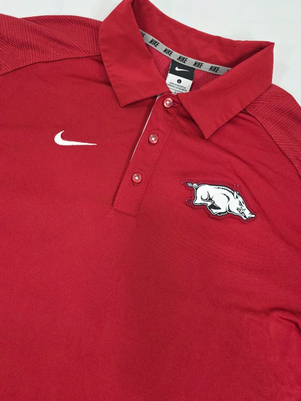 Nike Arkansas Razorbacks Dri-FIT Red Polo Men’s Large NCAA Golf Shirt